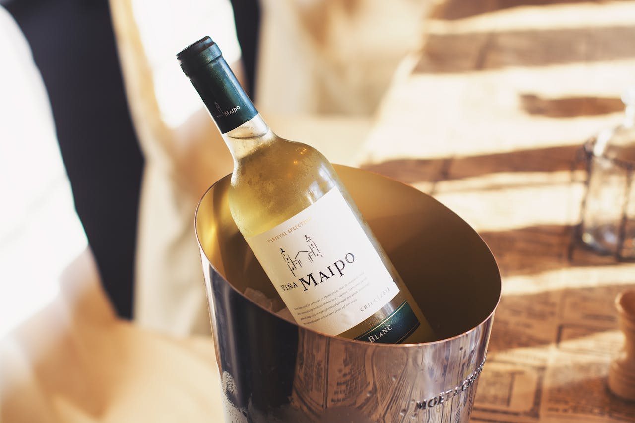 White wine in a wine bucket