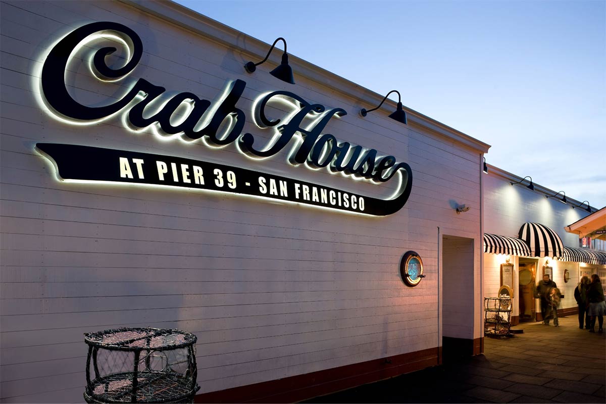 The exterior of Crab House at Pier 39 in San Francisco