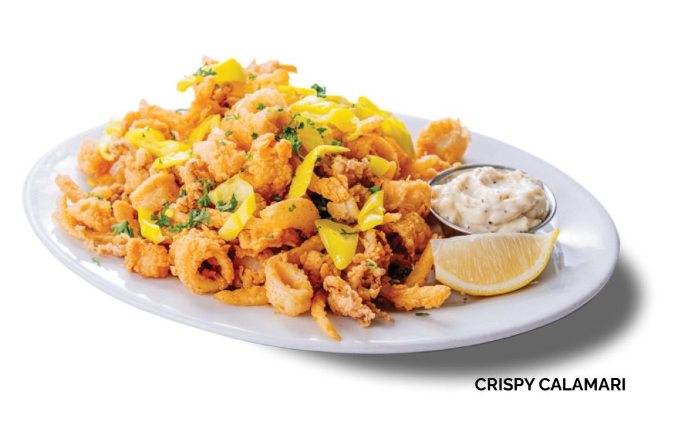 Great calamari seafood on a plate found in San Francisco, crispy and served with tartar